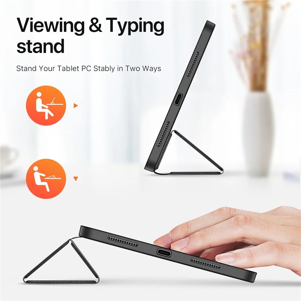 DUX DUCIS Domo Series for iPad Pro 11 (2025) / 11 (2024) Tablet Case Tri-fold Stand Leather Business Style Cover - Black - 5