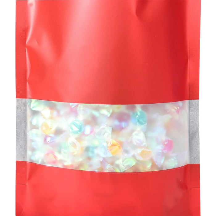 MX-104 100Pcs 16x24cm+4cm Resealable Ziplock Stand Up Bags 20C Colorful Smell Proof Storage Bag - Red - 4