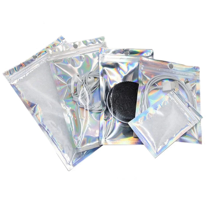 MX-101 100Pcs Sealing Bag Laser Film PET+CPP 14C Thickness Multi-purpose Storage Bags, 18x26cm (No FDA, BPA-Free) - 3
