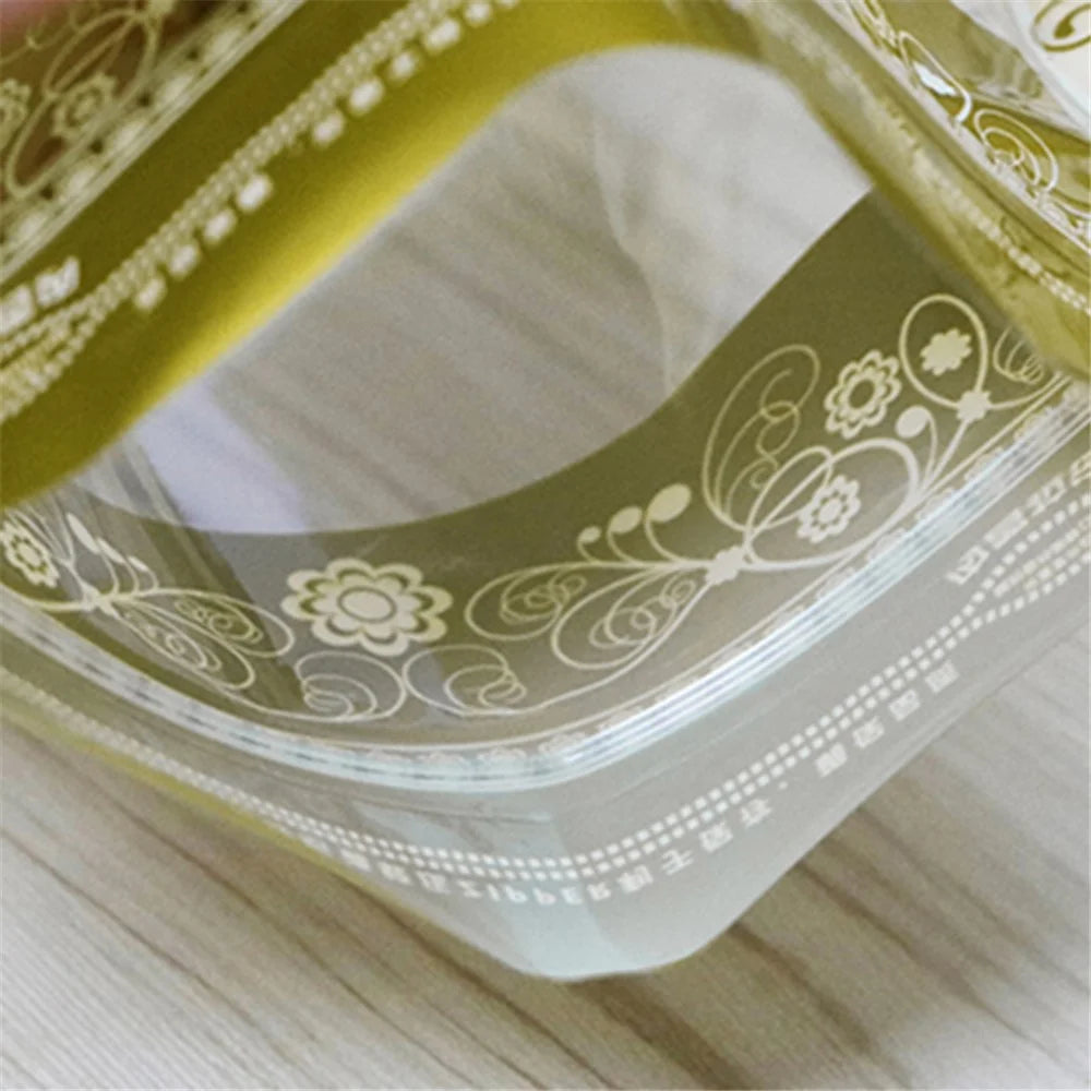 MX-066 100Pcs 20x28+4.5cm 13C Clear Sealing Bags Food Storage Pouch Lace Pattern Design (No FDA, BPA-Free) - 3