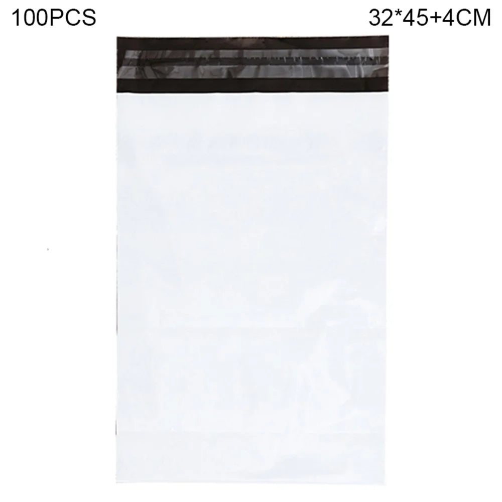 MX-060 100Pcs 32x45cm+4cm Mailing Postal Bags 11C Self-Seal Closure PE+PO Mailers Envelopes - White - 1