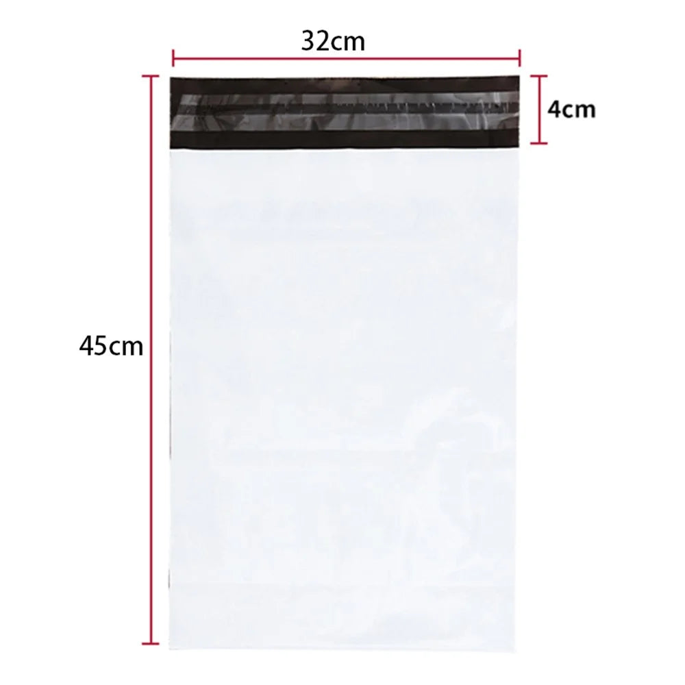 MX-060 100Pcs 32x45cm+4cm Mailing Postal Bags 11C Self-Seal Closure PE+PO Mailers Envelopes - White - 6
