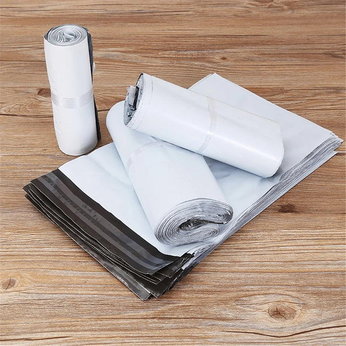 MX-060 100Pcs 50x62cm+4cm Mailing Postal Bags 11C Self-Seal Closure PE+PO Mailers Envelopes - White - 5
