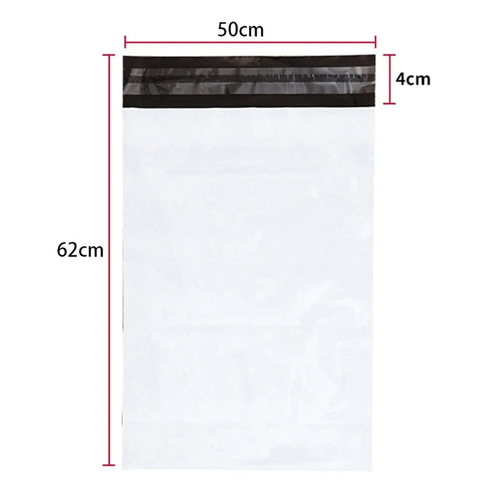 MX-060 100Pcs 50x62cm+4cm Mailing Postal Bags 11C Self-Seal Closure PE+PO Mailers Envelopes - White - 6