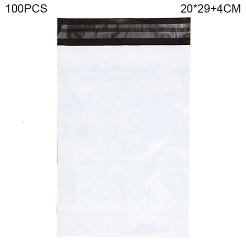MX-060 100Pcs 20x29+4cm Shipping Bags Adhesive Strip Mailing Bags 11C Thickness - White - 1