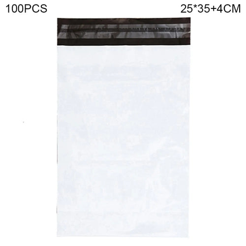 MX-060 100Pcs 25x35cm+4cm Mailing Postal Bags 11C Self-Sealing PE+PO Mailers Envelopes, White - 1