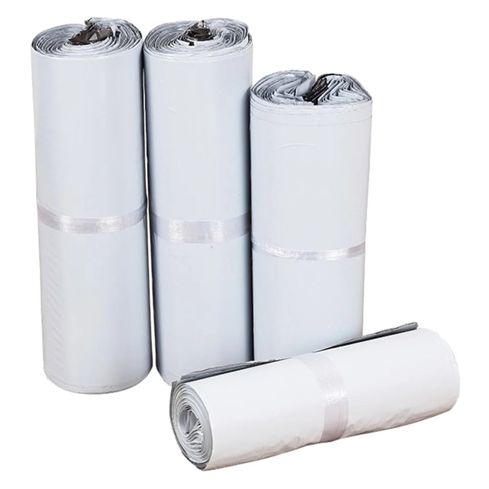 MX-060 100Pcs 25x35cm+4cm Mailing Postal Bags 11C Self-Sealing PE+PO Mailers Envelopes, White - 3