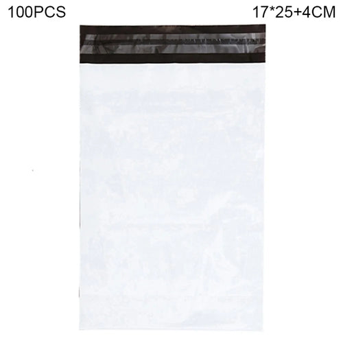 MX-060 100Pcs 17x25+4cm Shipping Bags 11C Package Bags with Adhesive Strip Sealing - White - 1