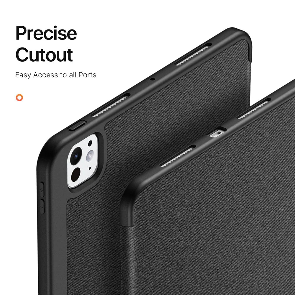 DUX DUCIS Domo Series for iPad Pro 13 (2025) / 13 (2024) Case Tri-fold Stand Auto Sleep / Wake Folio Leather Tablet Cover - Black - 7