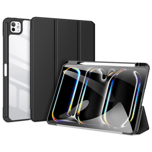 DUX DUCIS TOBY Series For iPad Pro 11 (2025) / 11 (2024) Case PU Leather Business Tri-fold Stand Tablet Cover with Pen Holder - Black - 1