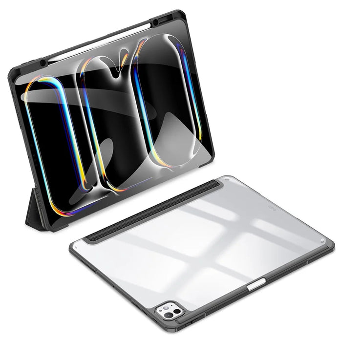 DUX DUCIS TOBY Series For iPad Pro 13 (2025) / 13 (2024) Case Auto Wake / Sleep PU Leather Tri-fold Stand Tablet Cover - Black - 3