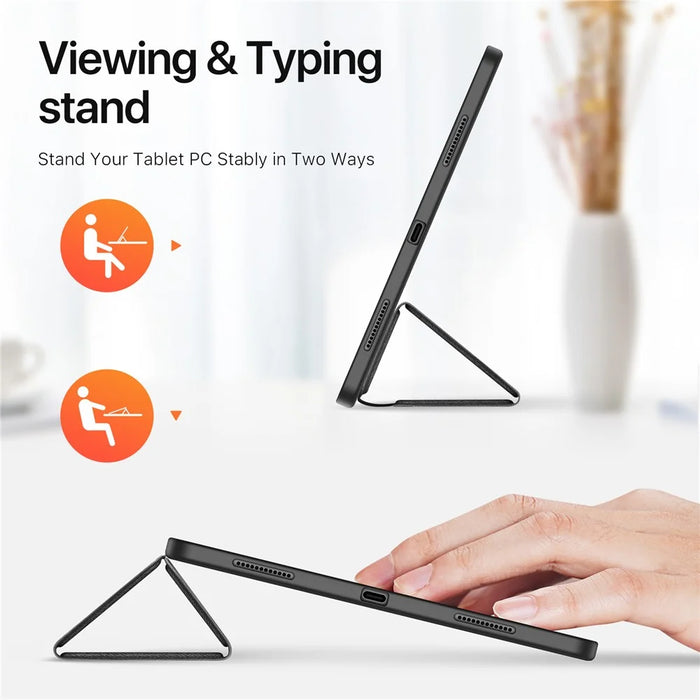 DUX DUCIS Domo Series for iPad Air 13 (2026) / (2025) / (2024) Case Tri-Fold Stand Leather Smart Tablet Cover with Pencil Holder - Black - 5