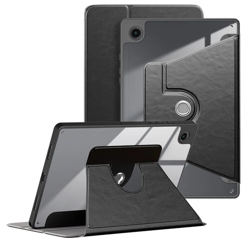 For Samsung Galaxy Tab A8 10.5 (2021) sm-x200 / sm-x205 Case Leather+Acrylic+TPU Auto Wake / Sleep Tablet Cover - Black - 1