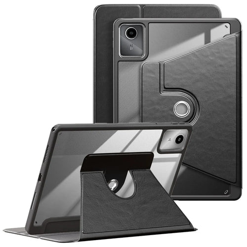 For Lenovo Tab M11 TB330 / Xiaoxin Pad 11 2024 Case Rotate Stand PU Leather+Acrylic+TPU Tablet Cover - Black - 1