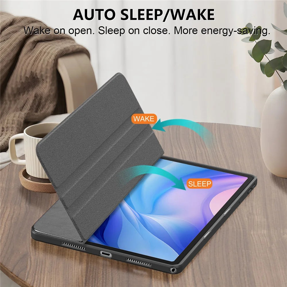 For Lenovo Tab M11 TB330 / Xiaoxin Pad 11 2024 Case Rotate Stand PU Leather+Acrylic+TPU Tablet Cover - Black - 5