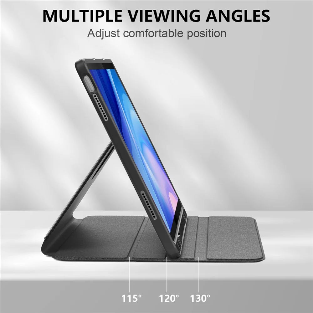 For Lenovo Tab P12 TB371FC Case Leather+Acrylic+TPU Stand Tablet Cover with Auto Wake / Sleep - Black - 3
