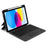 For iPad (2025) / 10.9 (2022) Leather Case + Bluetooth-Compatible Keyboard with Backlight Trackpad - Black - 1