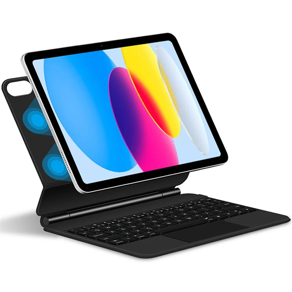 For iPad (2025) / 10.9 (2022) Magnetic Floating Keyboard Case Bluetooth-Compatible Keyboard with Touchpad - Black - 1