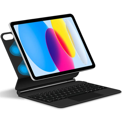 For iPad (2025) / 10.9 (2022) Magnetic Floating Keyboard Case Bluetooth-Compatible Keyboard with Touchpad - Black - 1