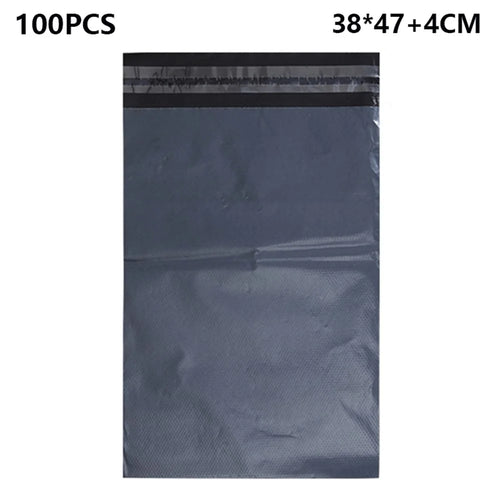 MX-060 100Pcs 38x47cm+4cm Black Mailing Postal Bags 11C Self-Sealing Closure Packaging Bags - 1
