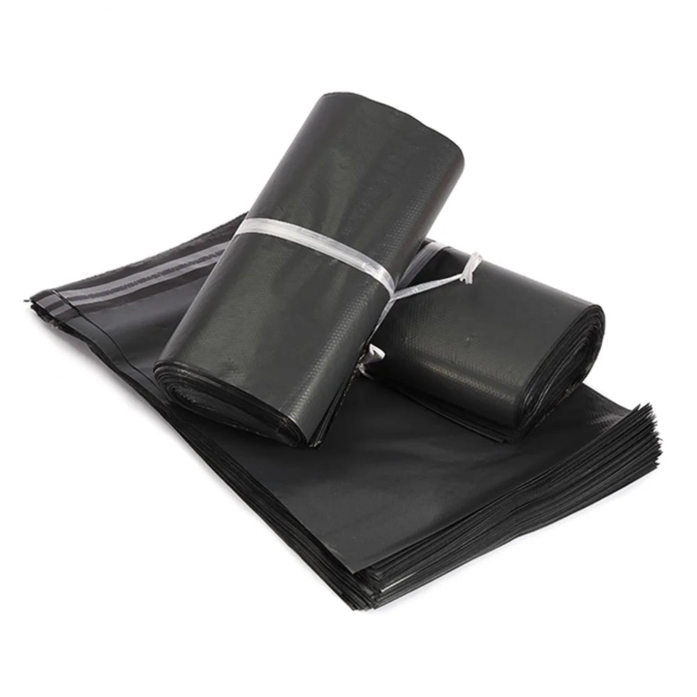 MX-060 100Pcs 38x47cm+4cm Black Mailing Postal Bags 11C Self-Sealing Closure Packaging Bags - 2