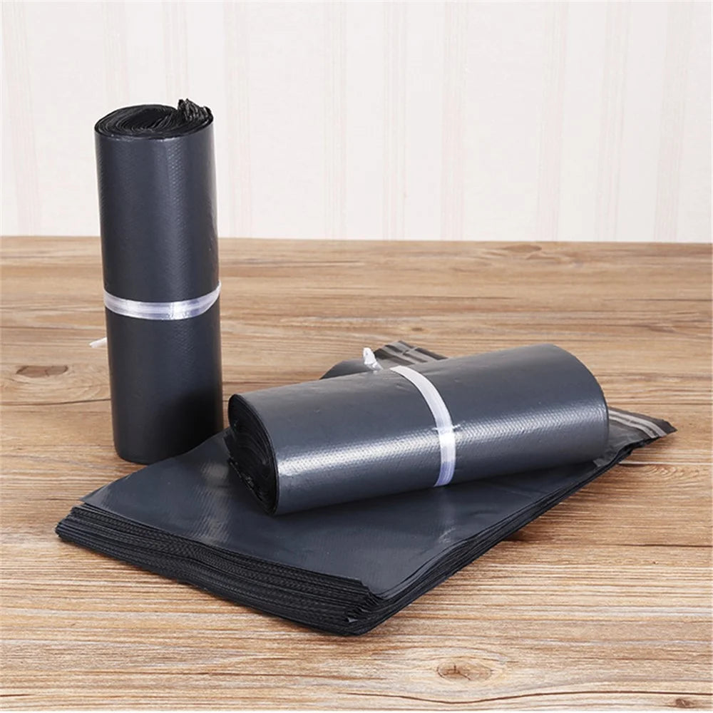 MX-060 100Pcs 45x55cm+4cm Parcel Bags PE+PO 11C Bags for Shipping Packaging - Black - 3