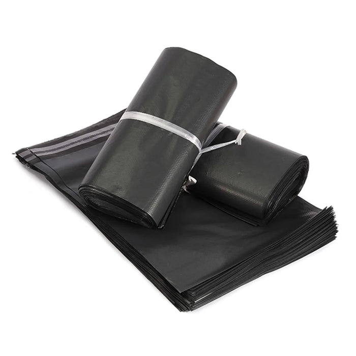 MX-060 100Pcs 25x35cm+4cm Parcel Bags PE+PO 11C Black Express Packaging Bag - 2
