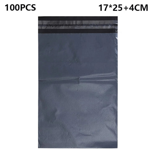 MX-060 100Pcs 17x25cm+4cm 11C Shipping Bags PE+PO Self Seal Postal Bags - Black - 1