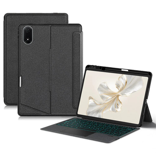 For Honor Pad 9 Pro Leather Case + Bluetooth-compatible Keyboard with Backlight Trackpad - 1