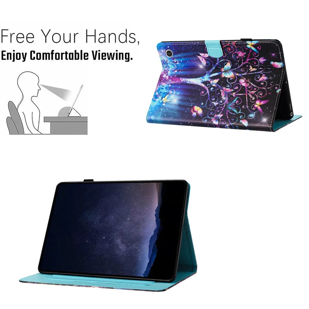 For Amazon Fire Max 11 (2023) Case Card Holder Pattern Printing PU Leather Stand Cover - Meteor Butterfly - 6