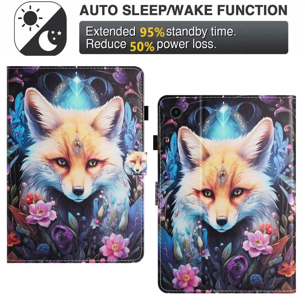 For Lenovo Tab M10 Plus (3Rd Gen) / Xiaoxin Pad 2022 10.6 Inch PU Leather Case Tablet Stand Cover with Card Slots - Fox - 7