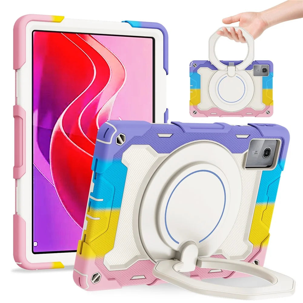 For Lenovo Tab M11 / Tab K11   Tablet Case PC+Silicone Cover with Kickstand - Colorful Pink - 1