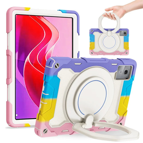 For Lenovo Tab M11 / Tab K11   Tablet Case PC+Silicone Cover with Kickstand - Colorful Pink - 1