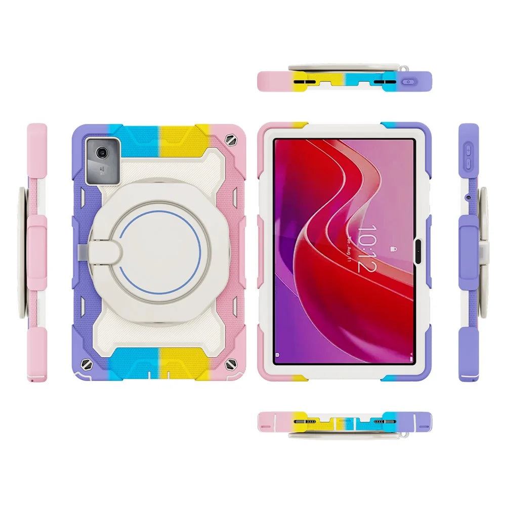 For Lenovo Tab M11 / Tab K11   Tablet Case PC+Silicone Cover with Kickstand - Colorful Pink - 4
