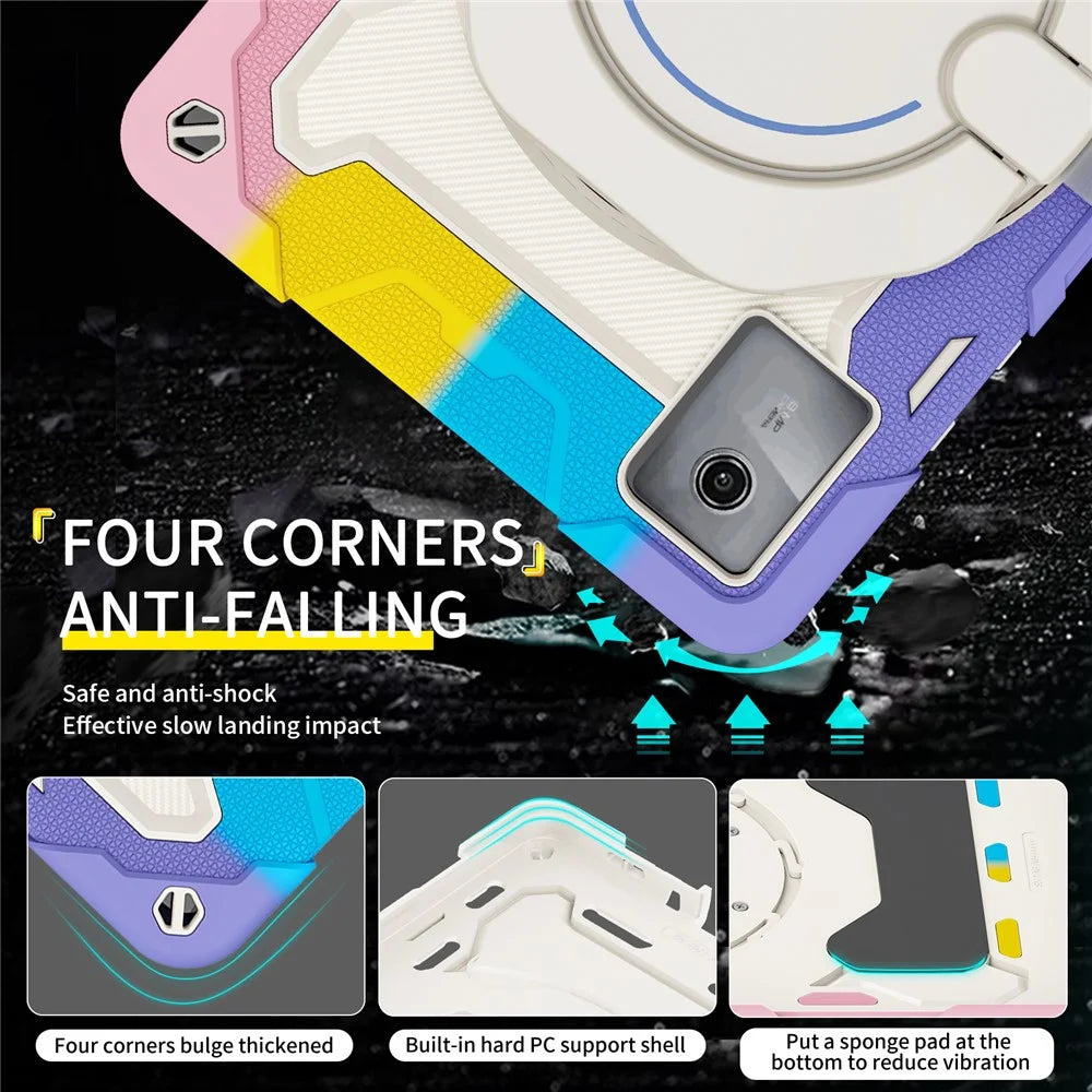 For Lenovo Tab M11 / Tab K11   Tablet Case PC+Silicone Cover with Kickstand - Colorful Pink - 6