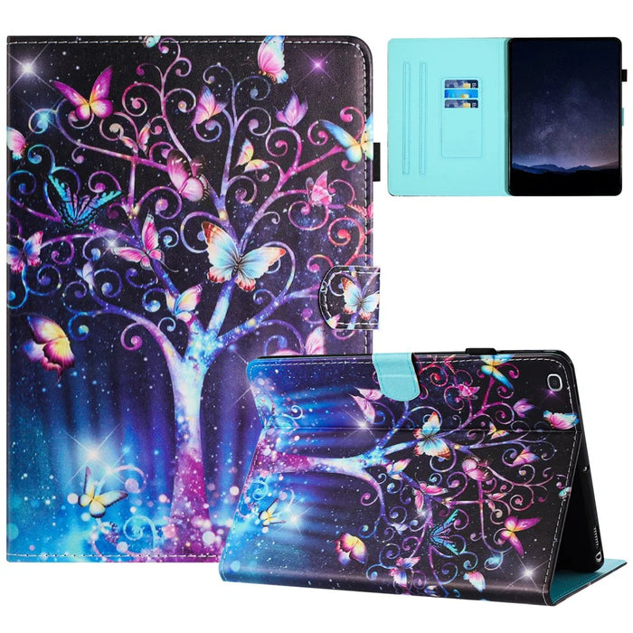 For Samsung Galaxy Tab S6 Lite (2024) / (2022) / (2020) P610 Case Stylish Pattern Leather Stand Cover with Card Slots - Meteor Butterfly - 1