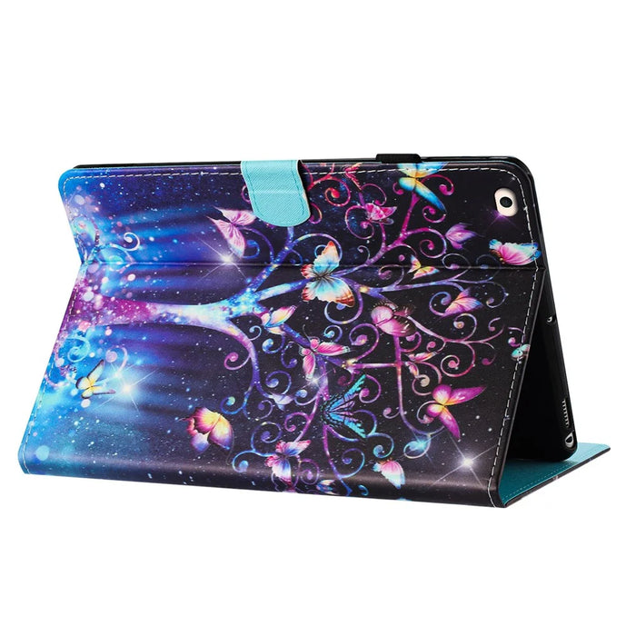 For iPad 9.7 (2017) / (2018) Leather Case Card Holder Tablet Cover - Meteor Butterfly - 4