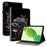 For Realme Pad 2 Case PU Leather Folio Pattern Tablet Cover with Card Slot / Pen Loop Holder - Black Rose - 1