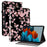 For Samsung Galaxy Tab S7+ / S7 FE / S8+ Case PU Leather Flip Cover Pattern Printing Anti-Drop Tablet Shell - Plum Blossom - 1