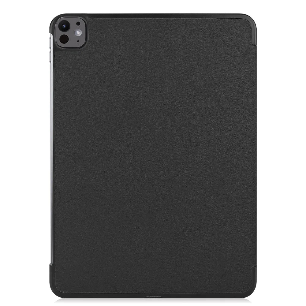 For iPad Pro 13 (2025) / 13 (2024) Case Auto Wake / Sleep Tri-Fold Stand Leather Tablet Cover - Black - 7