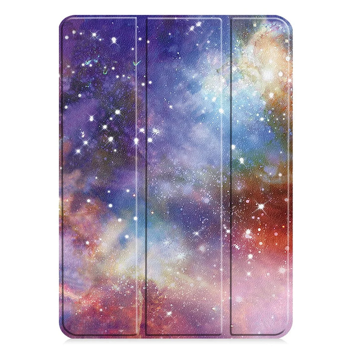 For iPad Pro 13 (2025) / 13 (2024) Case Trifold Stand Pattern Leather Tablet Cover Smart Wake Sleep - Galaxy - 6