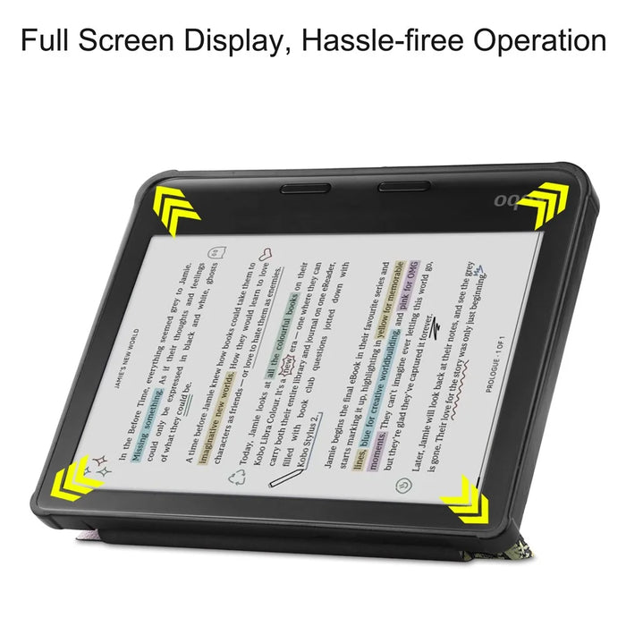 For Kobo Libra Colour Case Pattern Print Leather ebook Reader Cover - Graffiti - 3