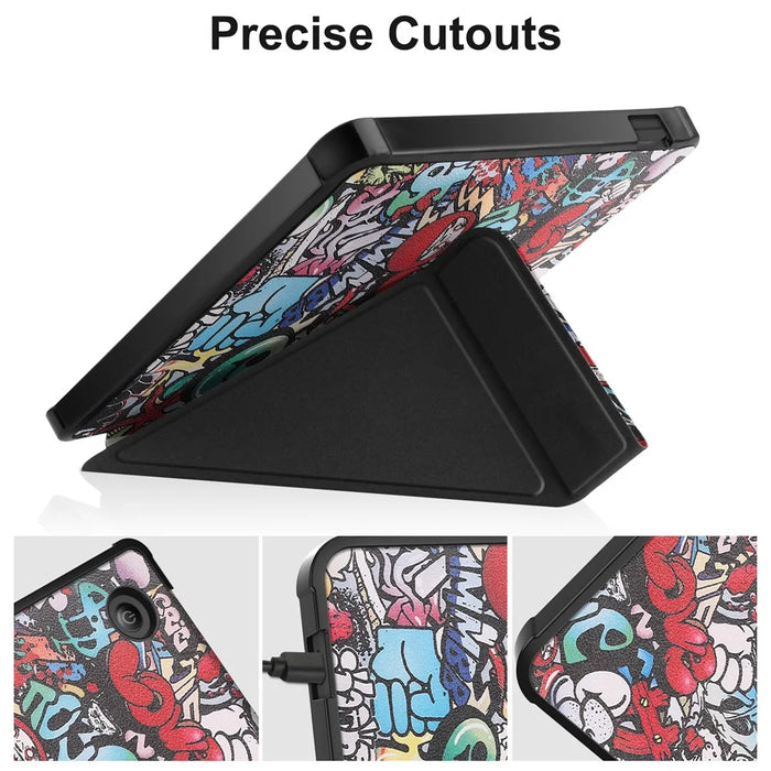 For Kobo Libra Colour Case Pattern Print Leather ebook Reader Cover - Graffiti - 5