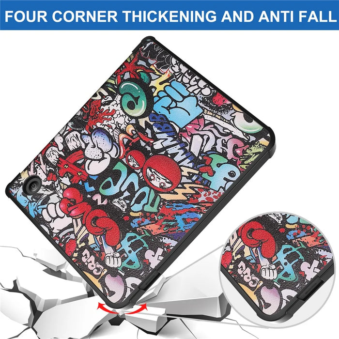 For Kobo Libra Colour Case Pattern Print Leather ebook Reader Cover - Graffiti - 6