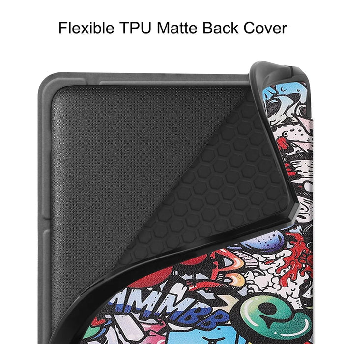 For Kobo Libra Colour Case Pattern Print Leather ebook Reader Cover - Graffiti - 7