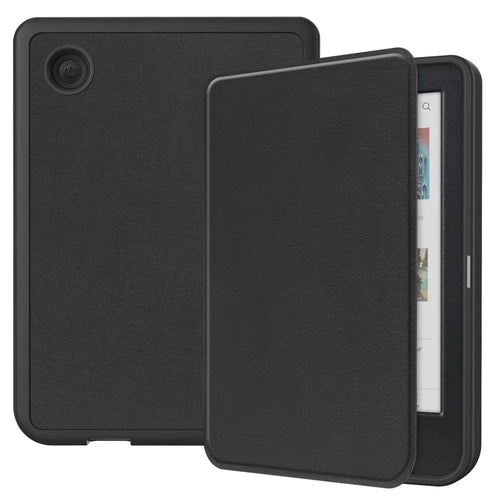 For Kobo Clara Colour / Clara BW PU Leather Sleeve Smart Wake  /  Sleep Cover Ereader Protective Case - Black - 1