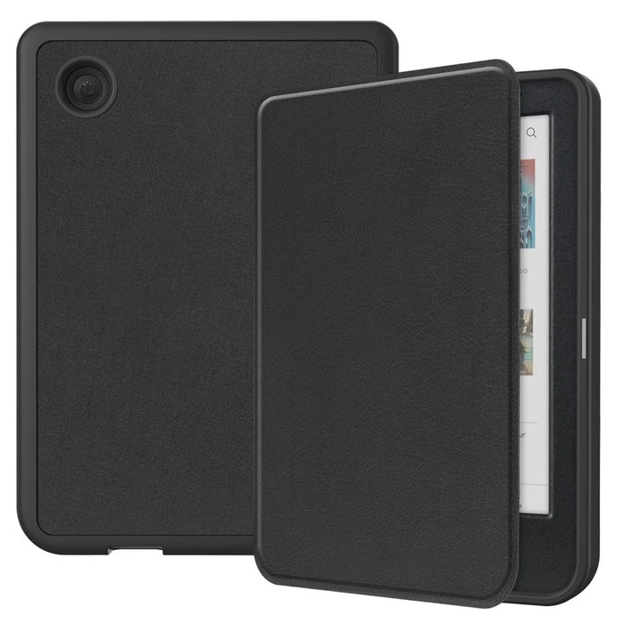 For Kobo Clara Colour / Clara BW PU Leather Sleeve Smart Wake  /  Sleep Cover Ereader Protective Case - Black - 1