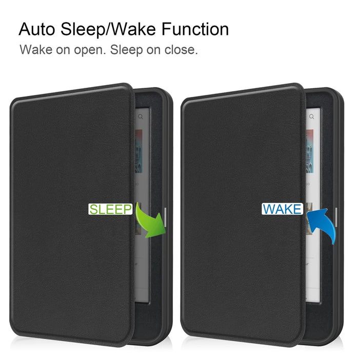 For Kobo Clara Colour / Clara BW PU Leather Sleeve Smart Wake  /  Sleep Cover Ereader Protective Case - Black - 5