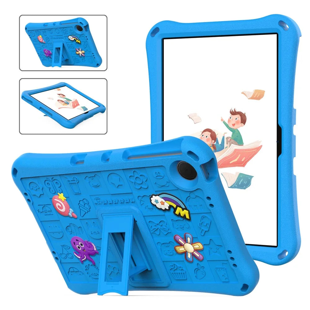 For Samsung Galaxy Tab A11+ / A9+ / Xiaomi Redmi Pad SE Case EVA Tablet Kickstand Cover with Shoulder Strap - Sky Blue - 2