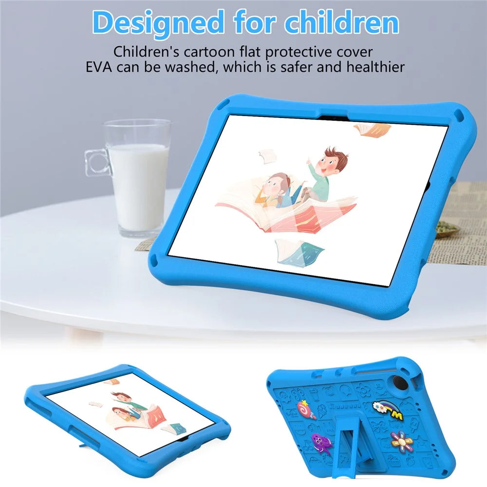 For Samsung Galaxy Tab A11+ / A9+ / Xiaomi Redmi Pad SE Case EVA Tablet Kickstand Cover with Shoulder Strap - Sky Blue - 4